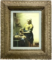 Antique Gold Gilt Frame w/ Milkmaid Art Print