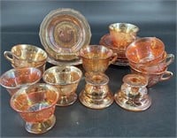 Large Lot Of Federal Marigold Dinnerware & Candle