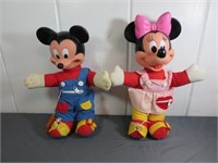 Pair of Vintage Mickey & Minnie Mouse Dolls