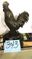 Rooster Bronze Sculpture on Marble Base