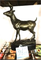Stag Bronze Sculpture on Marble Base