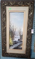 O/C NATURE SCENE IN ORNATE FRAME 16x29