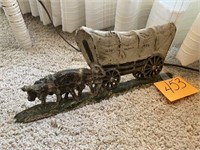 ANTIQUE CAST IRON COVERED WAGON DOOR STOP