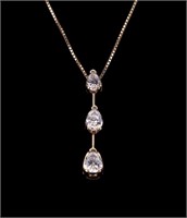 14K Gold Fancy Diamond Pendant Necklace