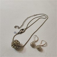 Crystal Ball Necklace & Earrings