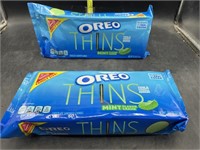 2 Oreo thins mint flavor - family size