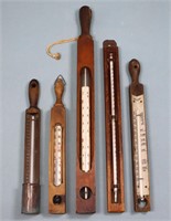 (5) 19th C. Primitive Bath Thermometers