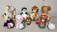 Handpainted Gourd Holiday Decorations Lot