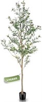 LYERSE 6ft Artificial Olive Tree Plant  Faux