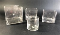 7 Piece Glass Cube Vase Set