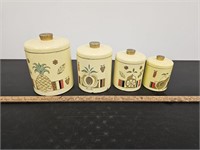 Vintage Ransburg Metal Fruit Canisters