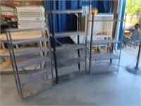 Three metal shelves. Six tier 48x25x9.5.  Five