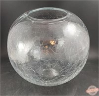 Crackle Art Glass Sphere Vase