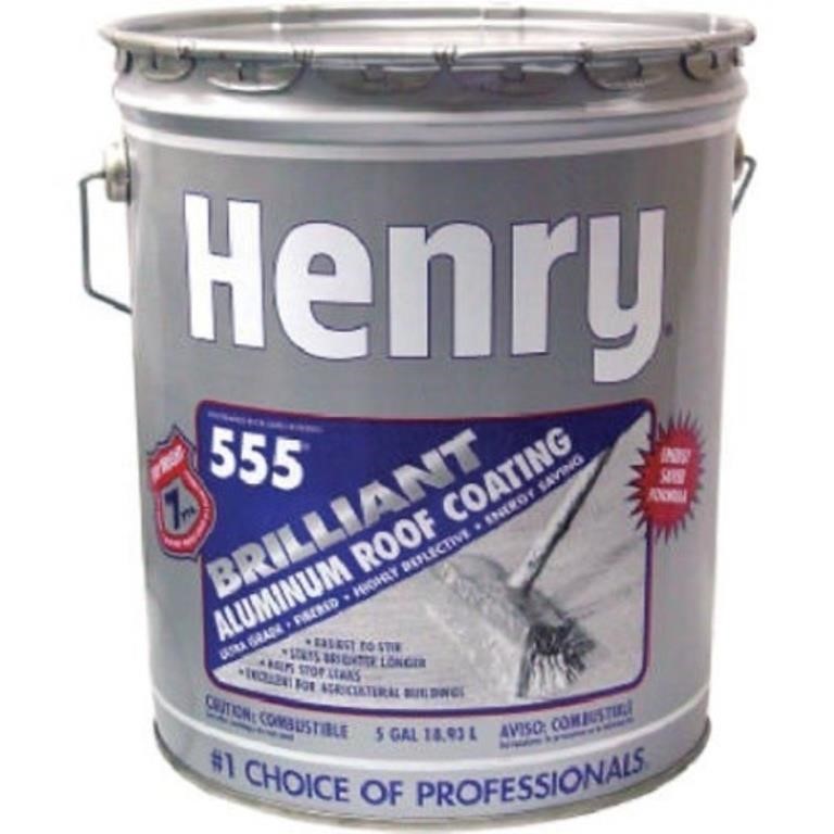 1 HENRY HE555019 Fib Aluminum Roof Coat, 5 Gallon