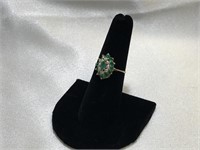 Emerald & Diamond 10K Ring