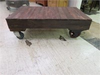 PRIMITIVE WOODEN INDUSTRIAL DOLLY STYLE COFFEE