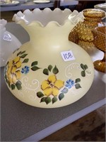 Nice hand-painted fluted glass lampshade 6.5”