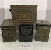 Vintage Metal Ammunition Boxes
