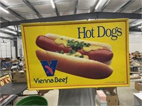 Vintage Vienna Beef Hot Dogs Metal Sign