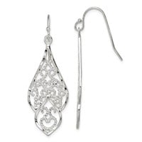 Sterling Silver- Diamond Cut Dangle Earrings