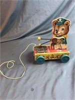 Vintage Fisher Price Tiny Teddy Toy Plays as Rolls