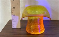 Amberina Crackle Glass Hat