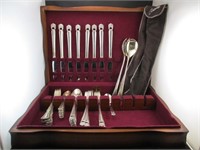 Silver Plated Flatware in case