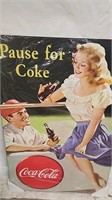 37 x 24 inch pause for Coca Cola Wood Sign