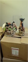 Vases with corks tallest 11"h