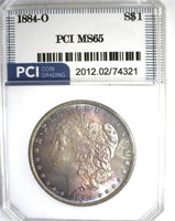 1884-O Morgan PCI MS65 Iridescent Toning