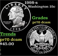 Proof 1998-s Washington Quarter 25c Grades GEM++ P