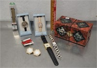 Jewellery box, jewellery, watches