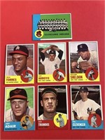 1963 Topps Baseball Card Lot of 7