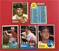 1963 Topps Baseball Card Lot of 5
