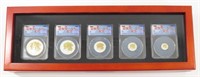 5 PIECE ANACS 2014 CANADIAN SILVER MAPLE LEAF SET