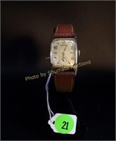 Hamiton 10K Gold Filled case leather band