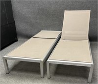 Pair of Adjustable Deck Lounge Chairs