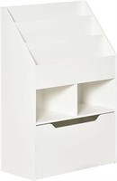 HOMCOM Kids Bookcase Multi-Shelf Rack Organizer wi