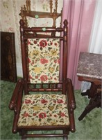 Carpet seat & back rocking chair