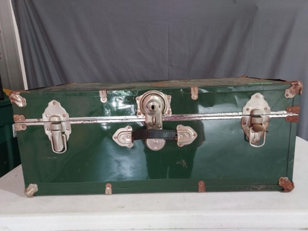 Metal Chest
L 29 1/2"
H 12"
W 15 1/2