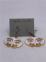 NEW CLOISONNE MASK STYLE PIERCED EARRINGS