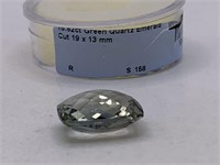 GREEN QUARTZ EMERALD CUT 15.85 CTS