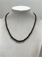 STERLING SILVER & GARNET NECKLACE