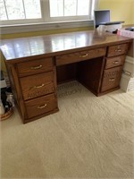 Wooden desk drawers open and close approximate