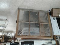 Antique 6 pane wood frame window