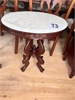 Oval Cherry Table with Marble Top