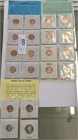 ASSORTED LINCOLN CENTS, PROOF COINS