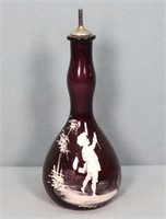 Mary Gregory Amethyst Glass Barber Bottle