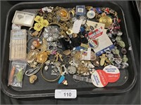 Costume Jewelry, Advertising Buttons.