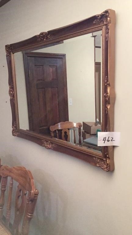 Large beveled mirror, 47 x 33“
